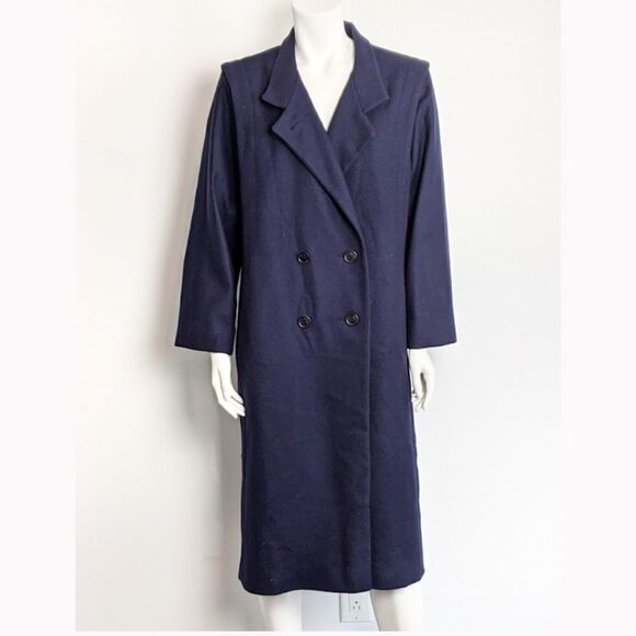 Vintage Navy wool double breasted coat - Picture 2 of 16